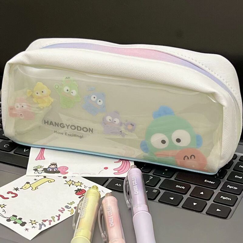 Sanrio Clownfish Pencil Case ins Cute Colorful Ugly Stationery Bag Transparent Waterproof Design Storage Pencil Case