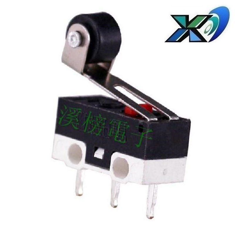 微动开关带轮子 鼠标按钮微动开关 按压微动开关常开常闭3脚