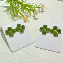 和田玉耳饰批发和田碧玉耳钉耳环女925纯银小众高级感玉耳坠