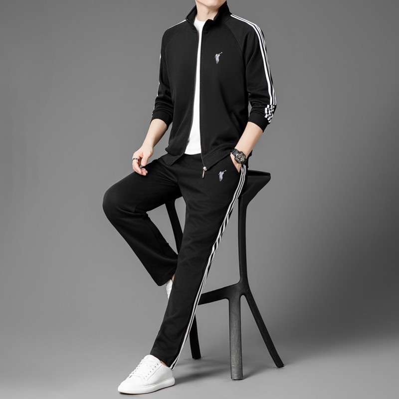 [Outlet Discount] Autumn and Winter Paul Authentic Sportswear Full Set Stand Collar Sweatshirt Men's Handsome Two-Piece Set