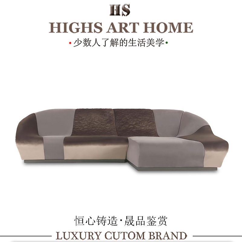 Robertocavalli Luxury Creative Solid Wood Leather Sofa House Mansion Home Designer Corner Sofa