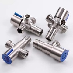 304不锈钢三角阀一分二多功能四通4分一进双二三四出水龙头分水器