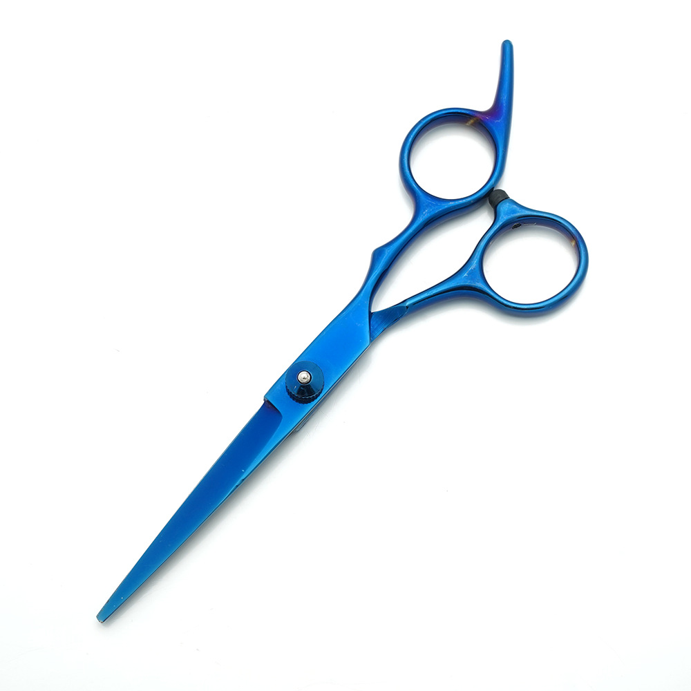 Tijeras de peluquería de 6 pulgadas, negras y doradas, con mango inclinado y de alta calidad, juego de tijeras de peluquería al por mayor para cortar el cabello.