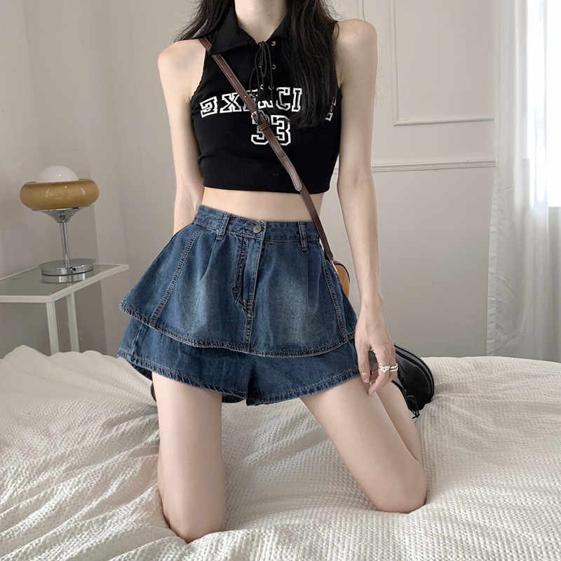 American Style Retro High Waist Denim Skirt Women's Spring 2025 New Hot Girl A- line Short Skirt Slimming Cake Skirt American Style Retro High Waist Denim Skirt Women's Spring 2025 New Hot Girl A- line Short Skirt Slimming Cake Skirt