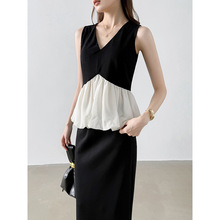 K姐KSOEUR【赫本小天鹅】赫本优雅感 V领+弧形分割减龄裙式小衫