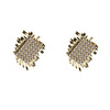 Advanced woven earrings, small design zirconium, light luxury style, high-quality style, micro incrustation, trend of season