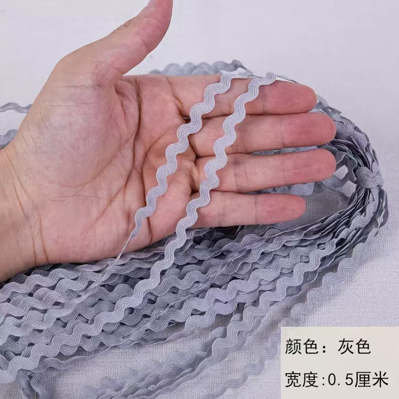 Cinta de polipropileno con diseño de ondas en forma de S, en stock, para accesorios de ropa hechos a mano, cinta marinera, encaje decorativo para cortinas de sofá.