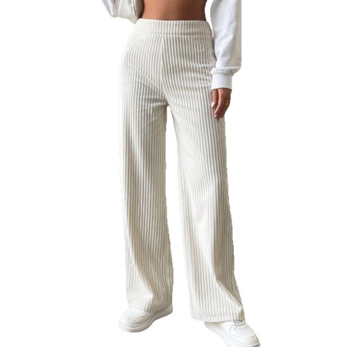2026 autumn and winter European and American new style loose casual wide-leg high-waist straight striped pants with a hanging feel, showing slimming and leg length