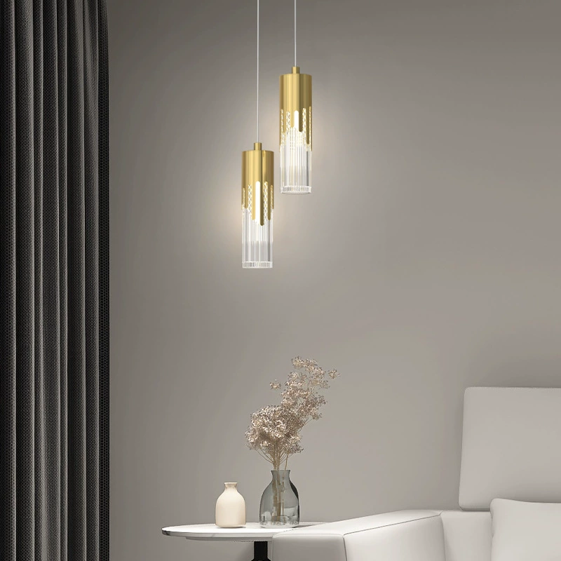Медная креативная модная потолочная лампа для кровати, минималистичные LED-огни для гостиной, стиль светлый люкс, три цвета