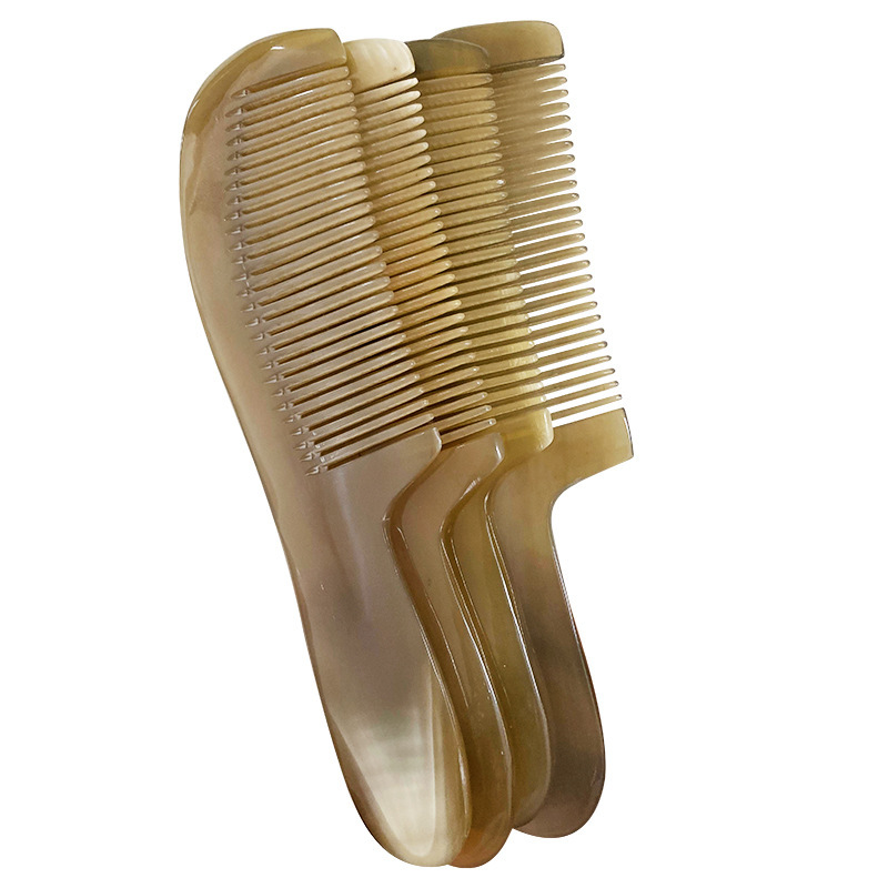 Thickened Large Natural Bullhorn Comb Handle Light Handle Massage Comb Unisex Hair Salon Crafts Comb