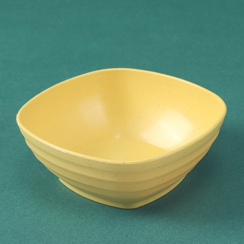 Tazón cuadrado de 5.5 pulgadas, juego de 4, tazón cuadrado para sopa de 500 ml color trigo, tazón para niños, irrompible, tazón para comer en el hogar, tazón para agua con azúcar