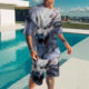 New Men's Sports suit 3D Printed Lion Short-sleeved Outdoor Travel Casual Two-piece Plus Size Clothing