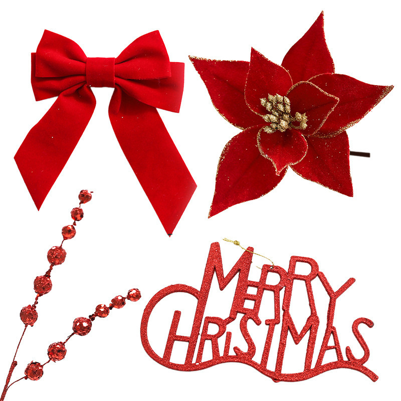 クリスマスの装飾品の赤いシリーズのセットのクリスマスツリーの装飾のペンダントの蝶結びのクリスマスのボールの花束の材料の卸売り|undefined