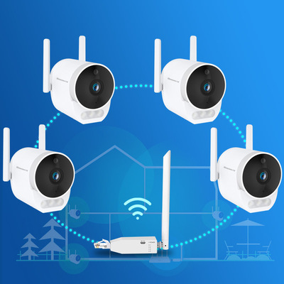 工廠直供天敏雲組合監控攝像頭wifi無線攝像機套裝全景全彩夜視