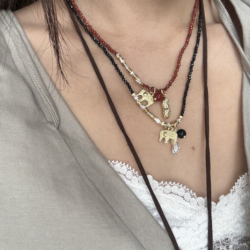 幸运编绳项链女好事花生新年礼物清新甜美小众多元素耳扣耳环配饰|undefined