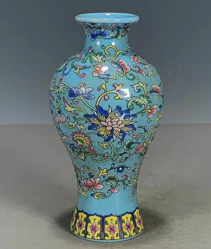 Vaso de escritorio de cerámica de porcelana pequeña boca mini hidroponía de flores retrógradas botellas de flores de porcelana