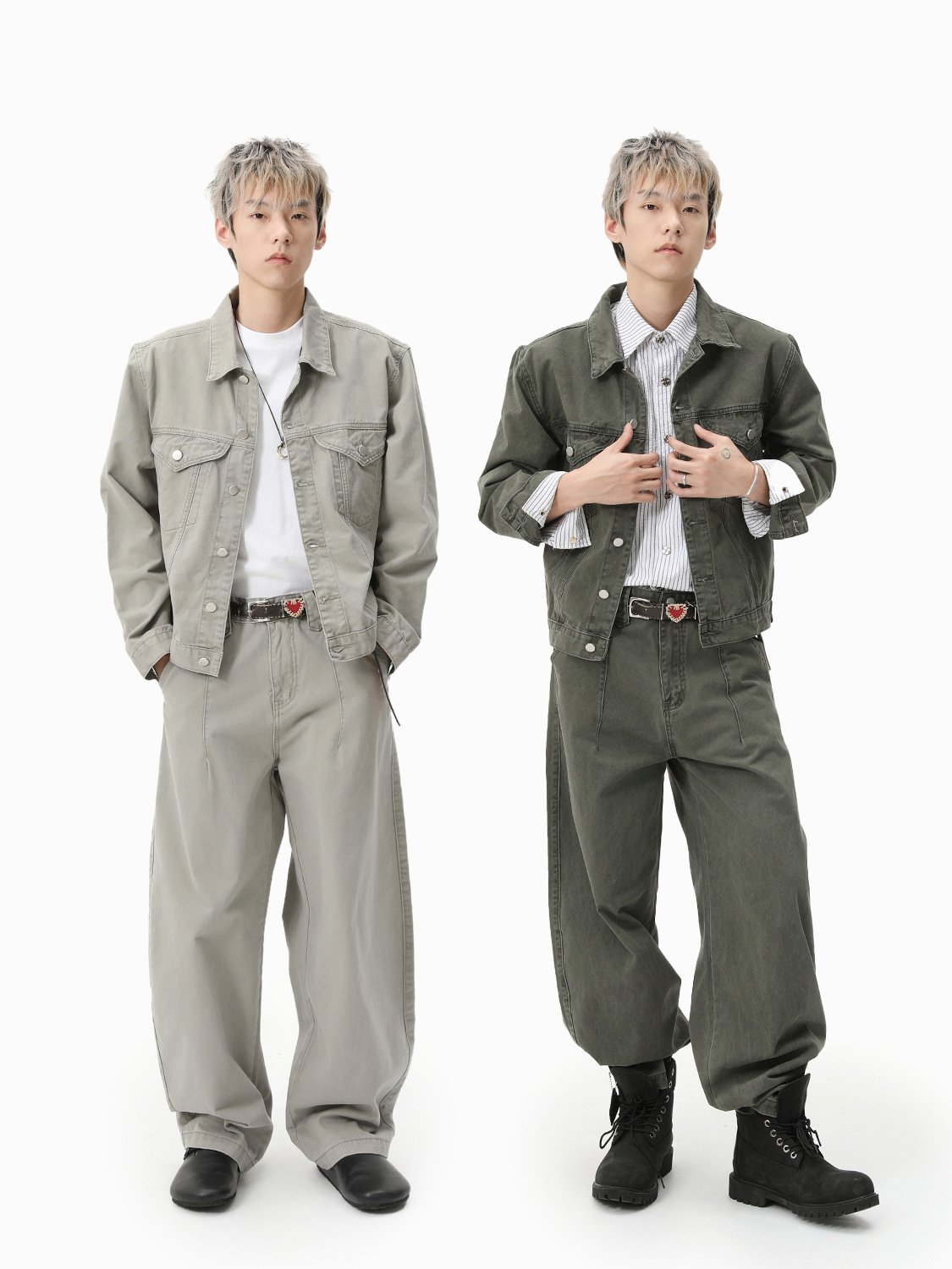 MTLCLOTHES Hombres| Algodón retro americano chaqueta corta pantalones de cimetaje de trabajo jeans casuales