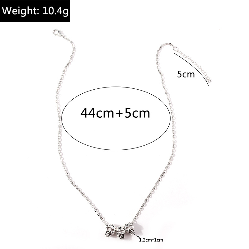 10g Weight Vacation Classic Style Skull Zinc Alloy Cable Chain Pendant Necklaces Wholesale