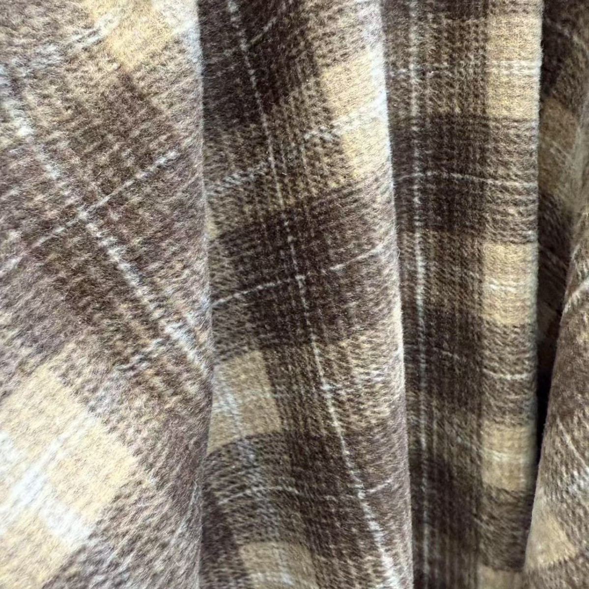 秋冬高档毛呢格子布料垂裤子连衣裙大衣外套 西装厚实服装面料