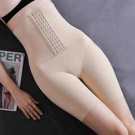 新款提臀裤防走光收腹高腰排扣显瘦冰丝束腰女士内衣裤平角塑身裤