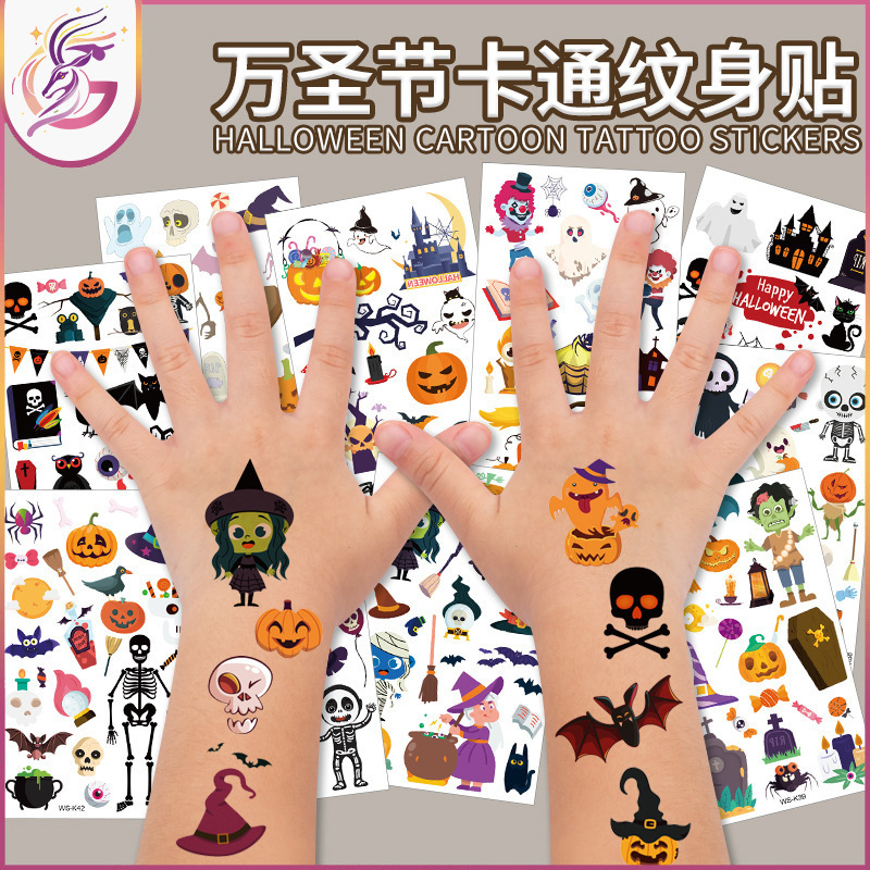 Halloween Cartoon Tattoo Sticker Face New Cute Pumpkin Funny Cartoon Disposable Temporary Tattoo Sticker Halloween Cartoon Tattoo Sticker Face New Cute Pumpkin Funny Cartoon Disposable Temporary Tattoo Sticker