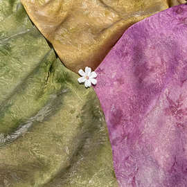 幻彩汀花 新中式国风金丝木棉花面料汉服衬衫马甲旗袍印花面料