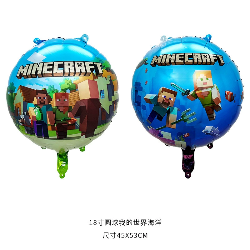 Кросс-бордер мультфильм зелёная клетчатая воздушная шар Steve Pixel против Roblox набор планировка алюминиевый фильм воздушный шар оптом