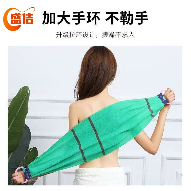 Мощный инструмент для скрабирования спины с очень грубой песчаной ванной для обеззараживания, длинная полоска двустороннего банного полотенца для чистки без помощи.