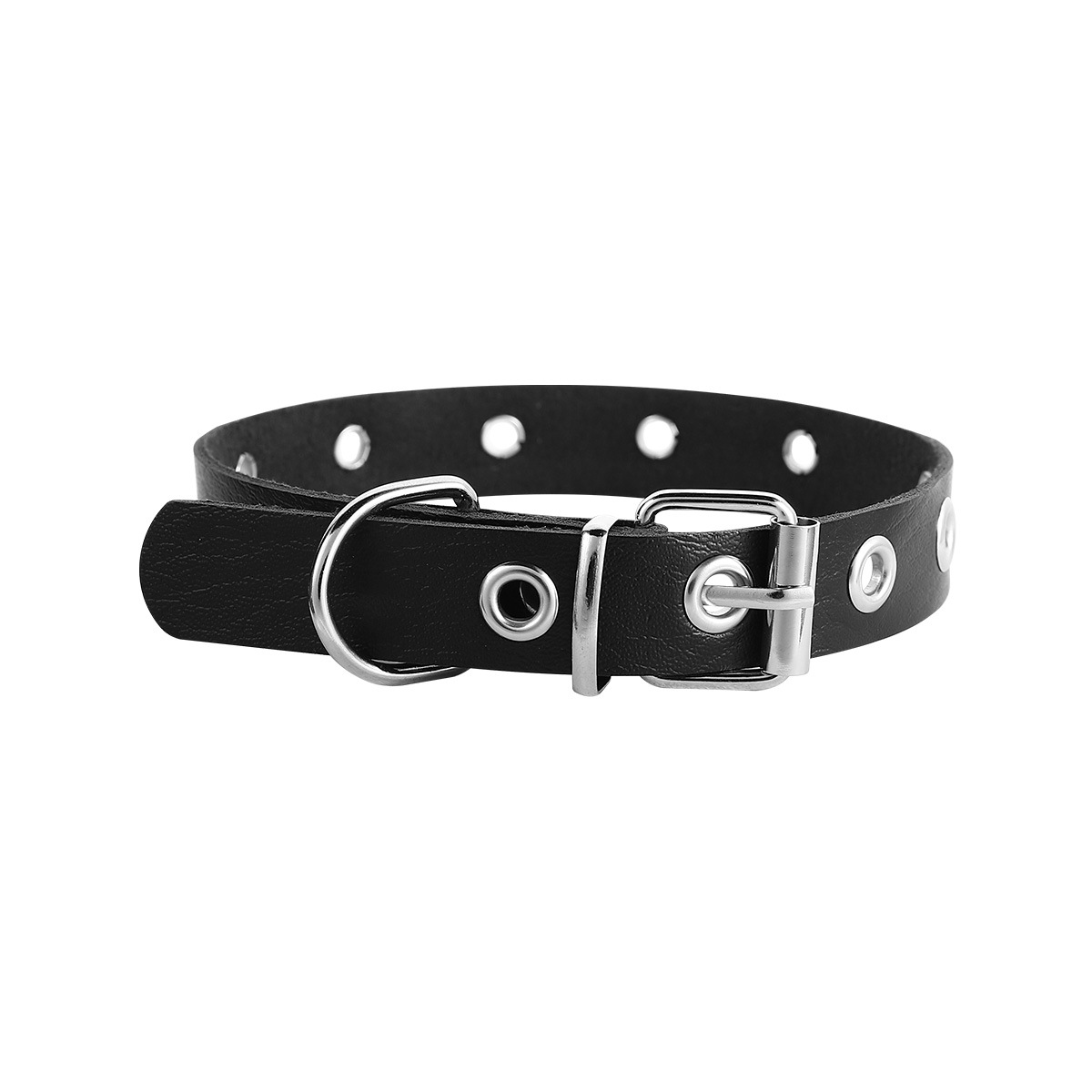 1 Piece Quantity Punk Round Square Pu Leather Alloy Choker Wholesale