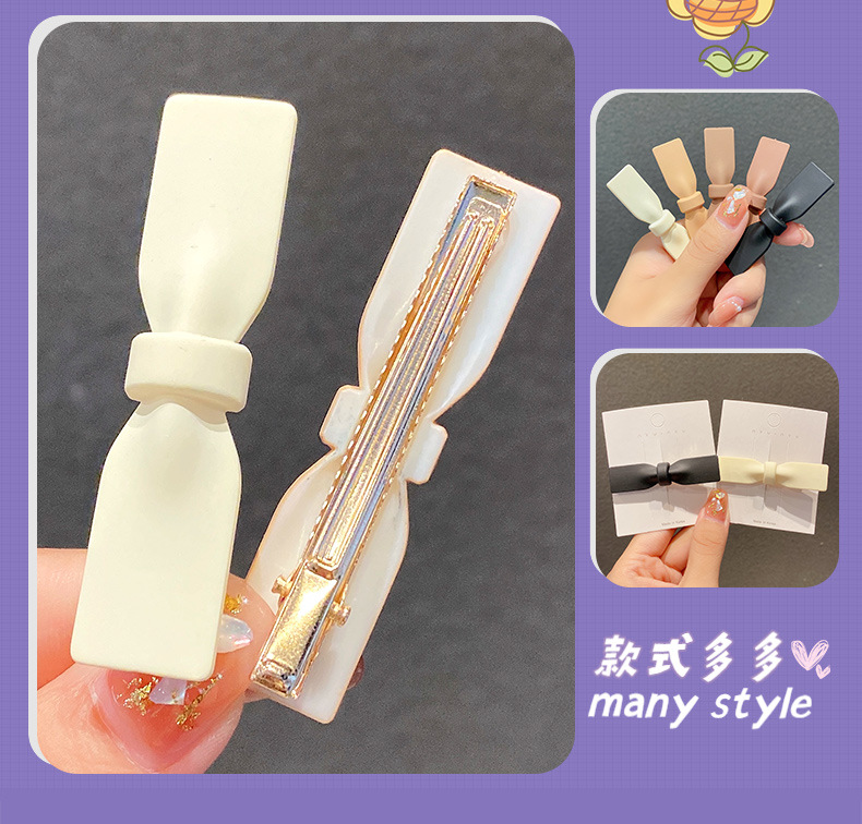 Retro Milk Tea Color Small Bow Hairpin Wholesale Nihaojewelry display picture 6