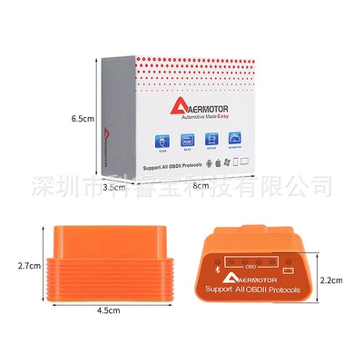Aermotor BluetoothELM327 V1.5 OBD2 Car Fault Diagnostic Detector OBD Elm327 (Avtomobil diaqnostika alətləri) - aer-bluetooth-orange