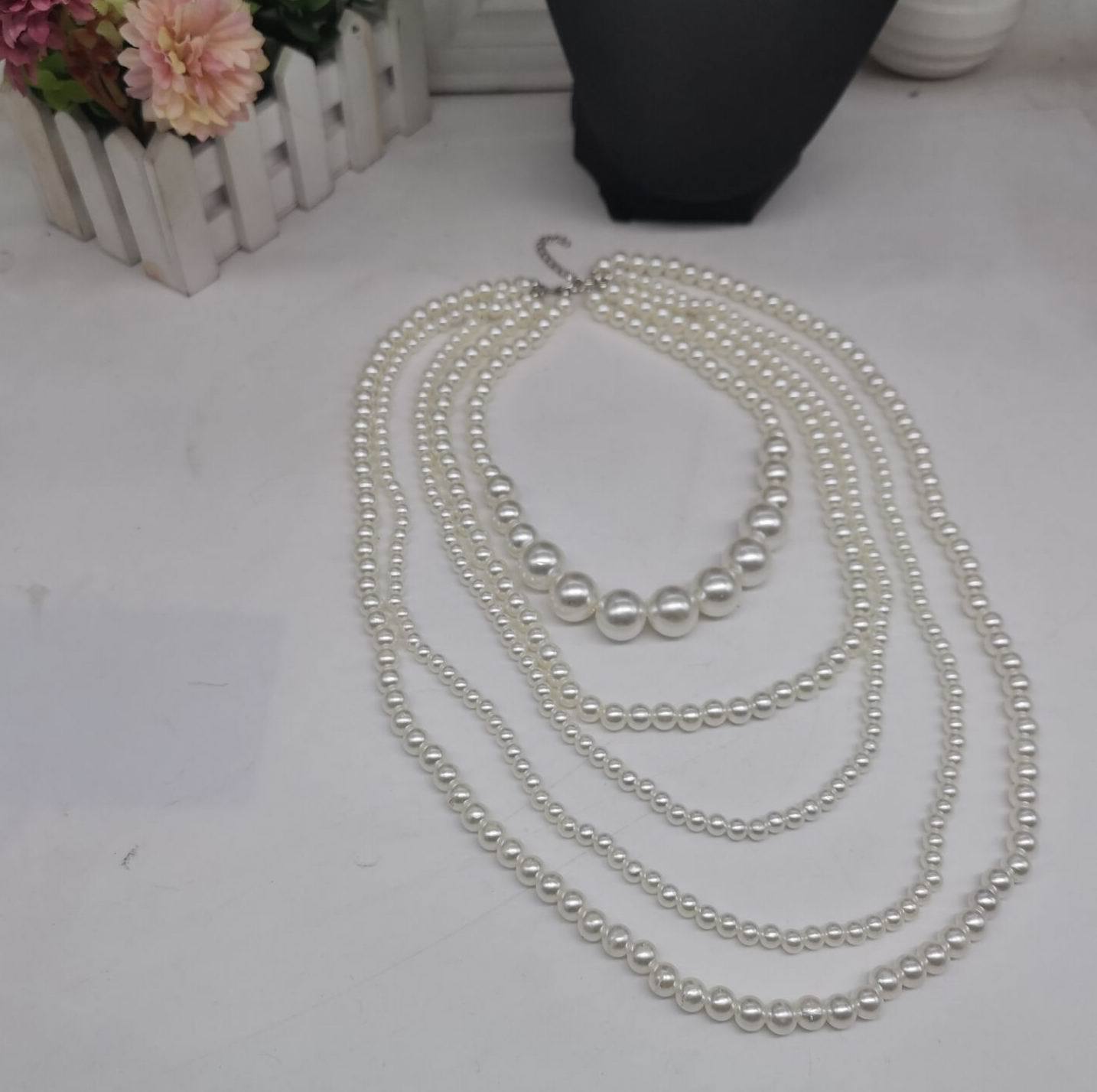 塑料珠5条有大小长短97克加延长链