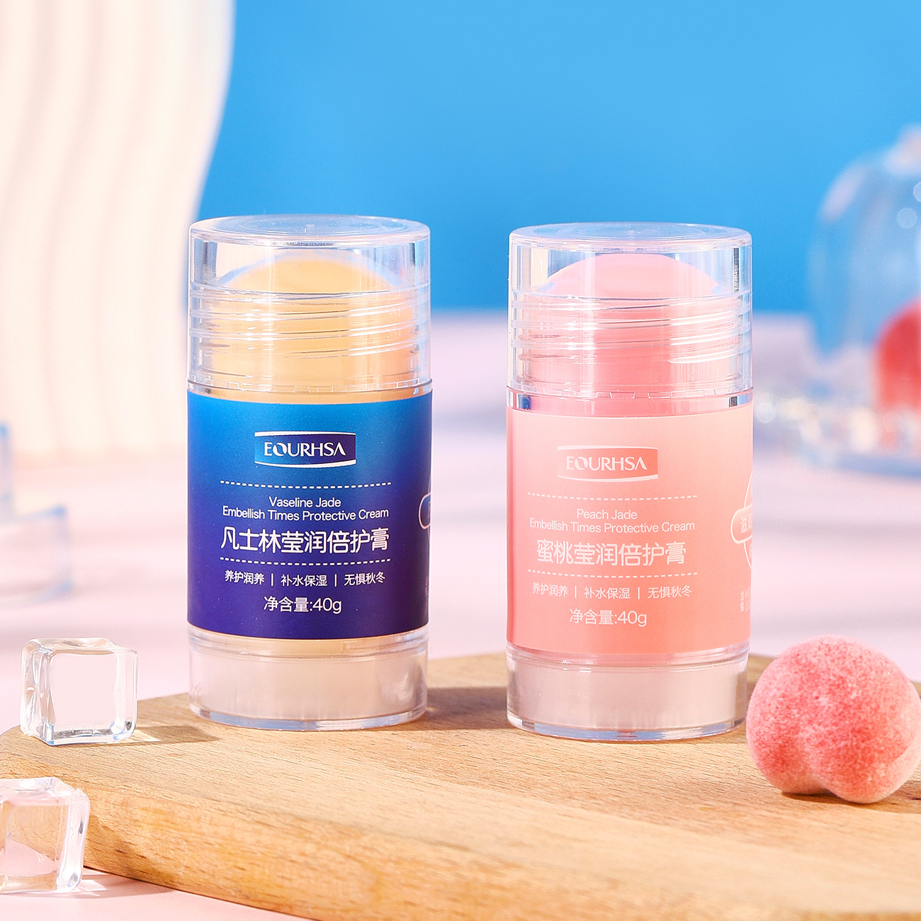 Hansafan Vaseline Double Care Cream Peachy Hydrating Anti-Crack Autumn/Winter Hand and Foot Moisturizing Anti-Frost Bar Wholesale