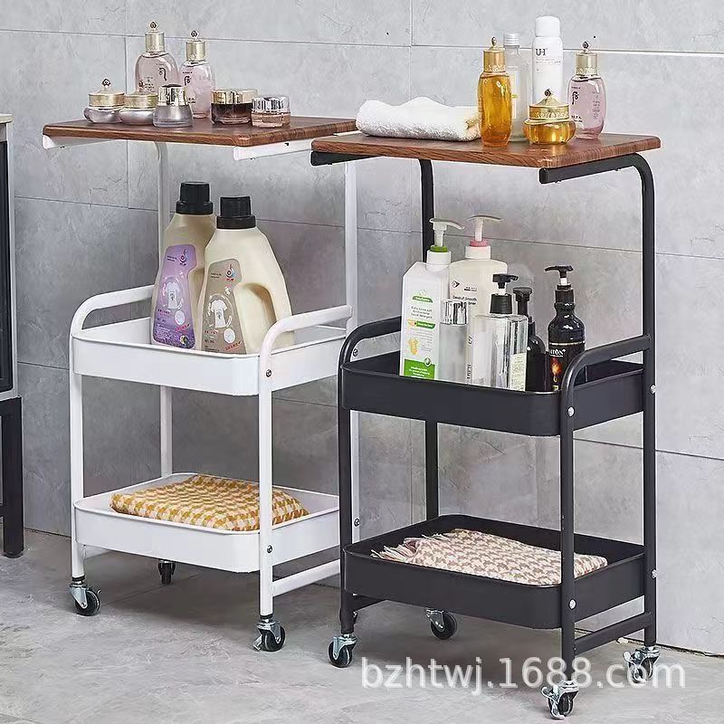 Cross-border Movable Trolley Storage Rack Floor-type Multi-layer Kitchen Bathroom Storage Rack Bedroom Toy Book Shelf