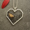 Fashionable two-color pendant heart-shaped, necklace, sweater, suitable for import, European style