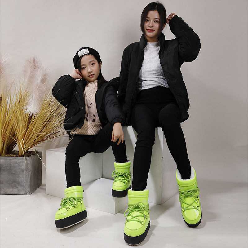 Nieve de nueve colores personalizada para padres e hijos botas de nieve botas espaciales botas lunares manga impermeable, cálida y fría un cabello