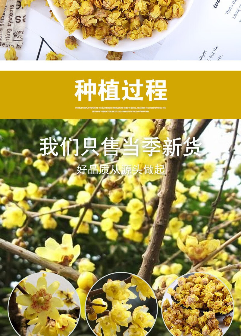 Dried Wintersweet Flower Tea La Mei Hua 500g New Harvest Herbal Floral Tea for Brewing key features