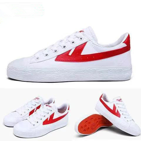 Warrior Classic Retro Nostalgic Canvas Shoes White Sneakers with Red Sole Breathable Unisex Casual Sports Shoes Basketball Shoes