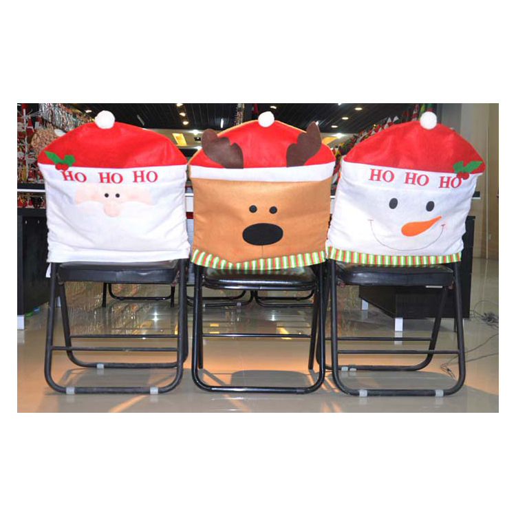 Suministros de decoración navideña muñeco de nieve Elk silla cubierta Navidad comedor silla cubierta hotel restaurante vacaciones diseño