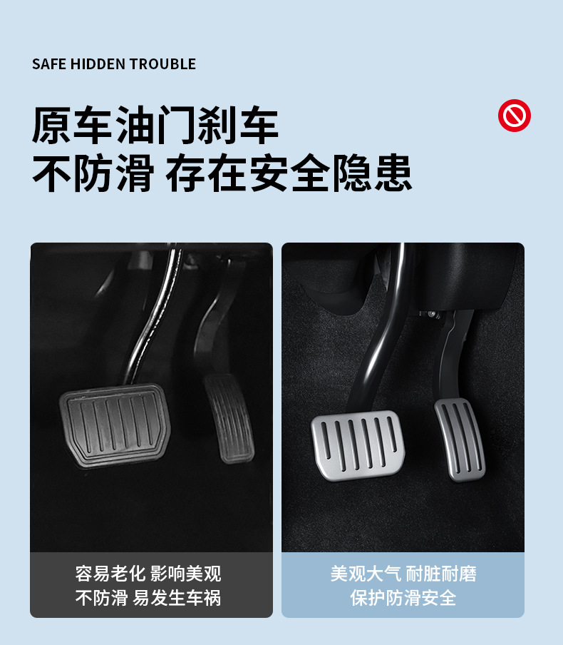 Suitable for the New Model Y/3/Yl Accelerator Pedal, Brake Pedal, Tesla Metal Accelerator Pedal, Foot Pedal Clip