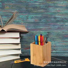 竹木收纳盒木质笔筒木质办公桌收纳盒化妆品收纳盒插花筒批发