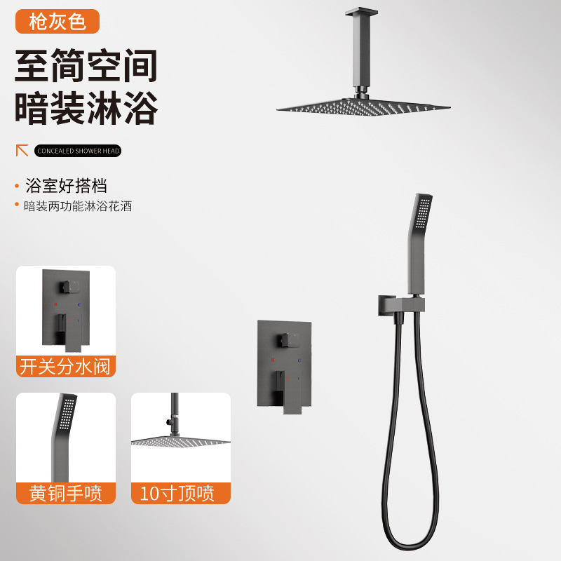 Pistola de techo gris rociado con mano rociado con ducha oculta