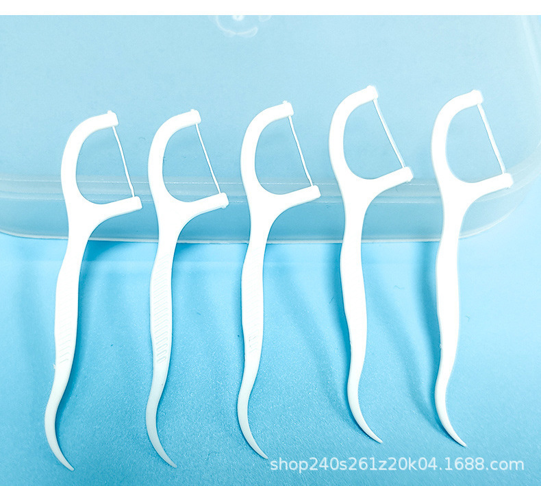 Ultra-fino hilo dental en caja hilo dental palo de costura dental línea de limpieza hogar cuidado dental hilo plano embalaje independiente palillo de dientes al por mayor