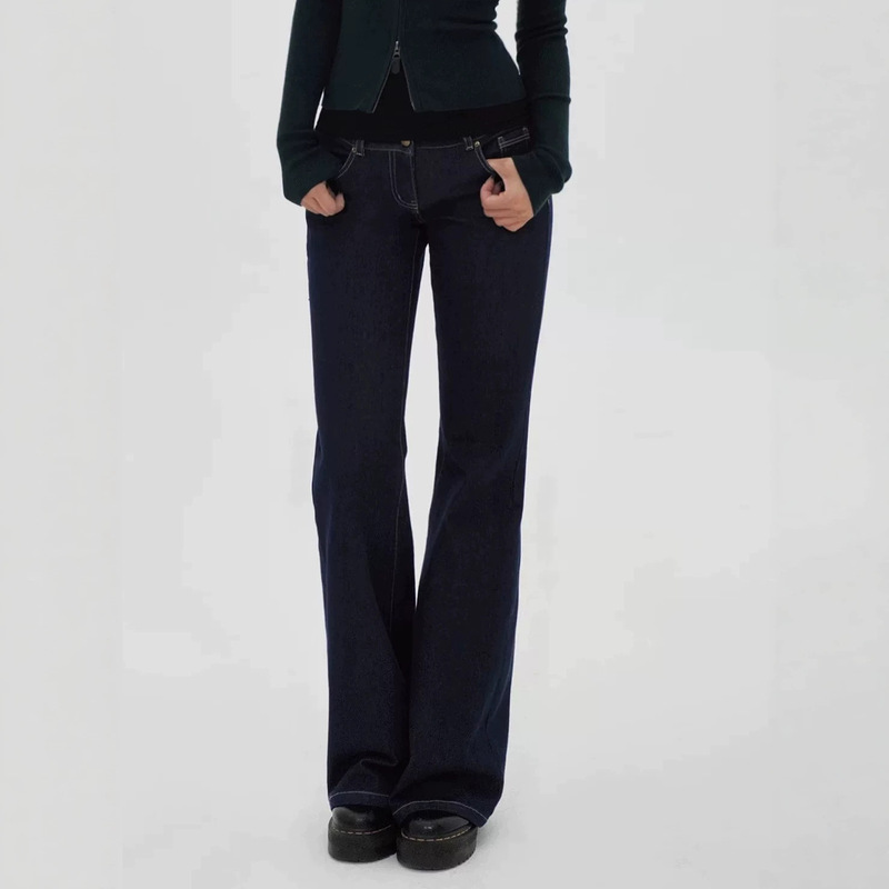 Clearance Sale: Low-Waist Original Color Straight-Leg Flared Jeans, Vintage Washed Classic Blue Slim-Fit Pants for a Flattering Look Clearance Sale: Low-Waist Original Color Straight-Leg Flared Jeans, Vintage Washed Classic Blue Slim-Fit Pants for a Flattering Look
