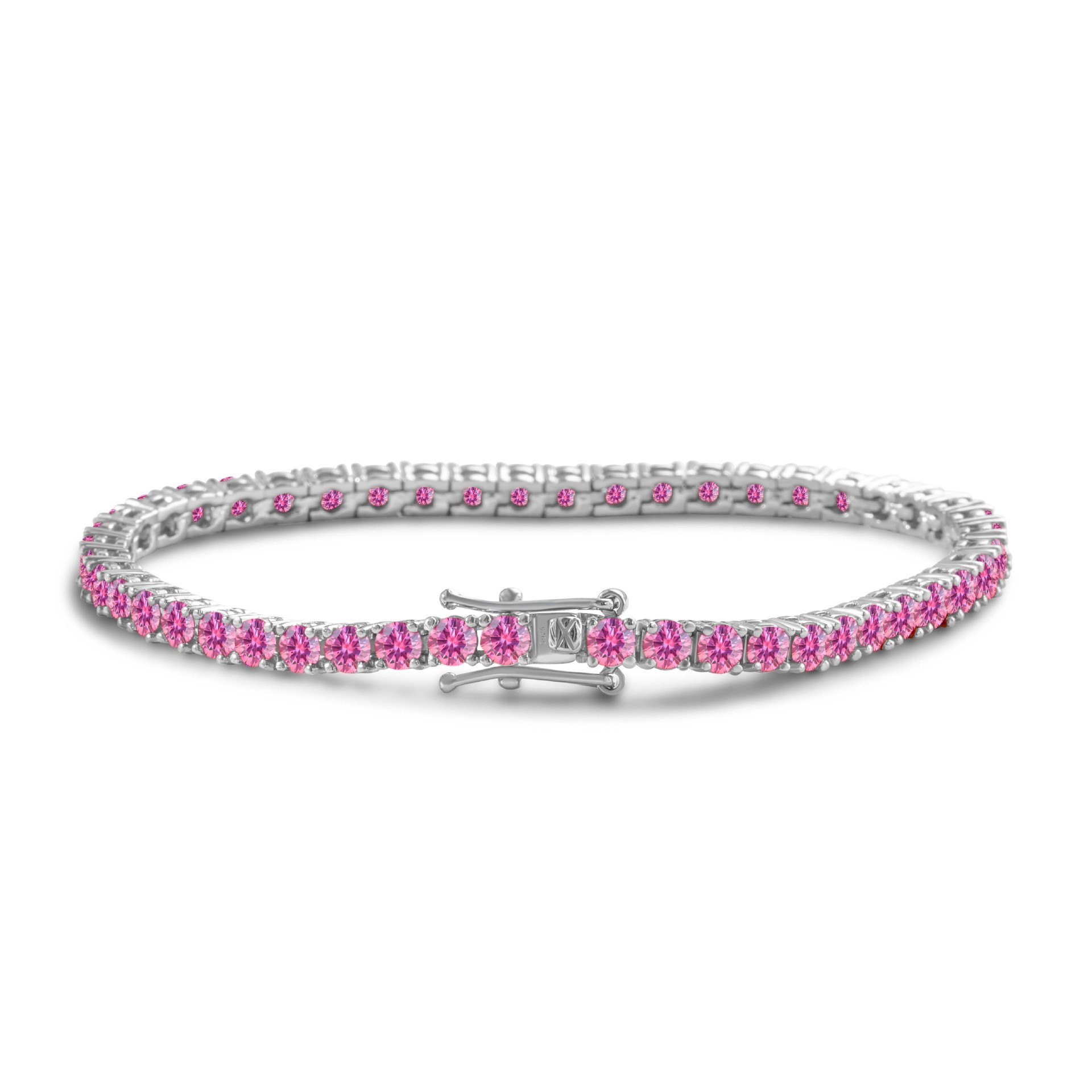 Inswind Moissanite Tenis Bracelet 3mm Pink Tenis Chain s925 plata esterlina Moissanite con bolígrafo GRA