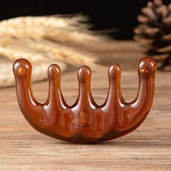 牛角梳牛骨經絡梳按摩梳子五指梳手指按摩器五指養生頭療梳男女