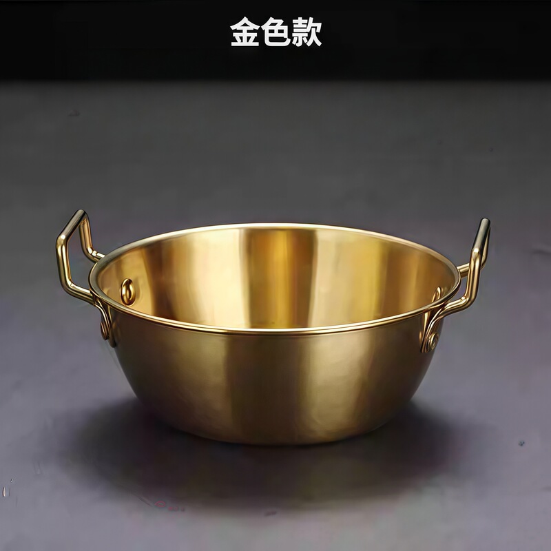 食品グレードのステンレス鋼の韓国酒ボウル、ライスボウル、ハンドル付き酒ボウル、調味料レストラン特別な冷酒ボウル、調理ボウル|undefined