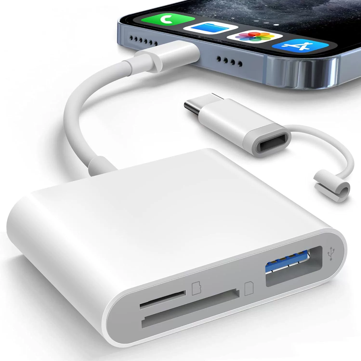 Совместимое устройство чтения карт памяти Apple TypeC SD/TF, конвертер карт памяти OTG, устройство чтения карт памяти TypeC для мобильных телефонов
