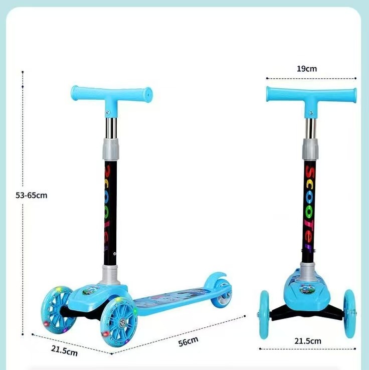 Scooter para niños 3 - 9 años de edad, patinaje barato para niños, ruedas luminosas, patinaje portátil para niños