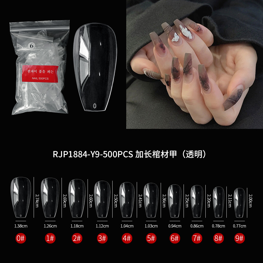 500 piezas de puntas de uñas blancas en una bolsa, varios estilos de uñas suaves sin pliegues, puntas de uñas transparentes, puntas de uñas especiales para uñas postizas. image 17